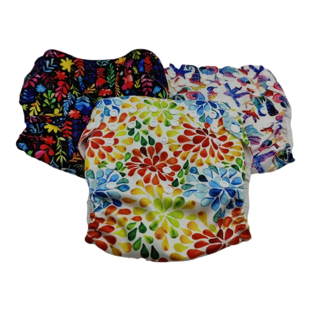Mama koala cloth diapers With Snap Inserts set lot of 3 CLEAN 1500